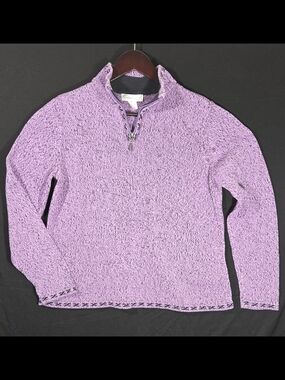 Christopher & Banks Lavender Half-Zip Crew Neck Sweater
